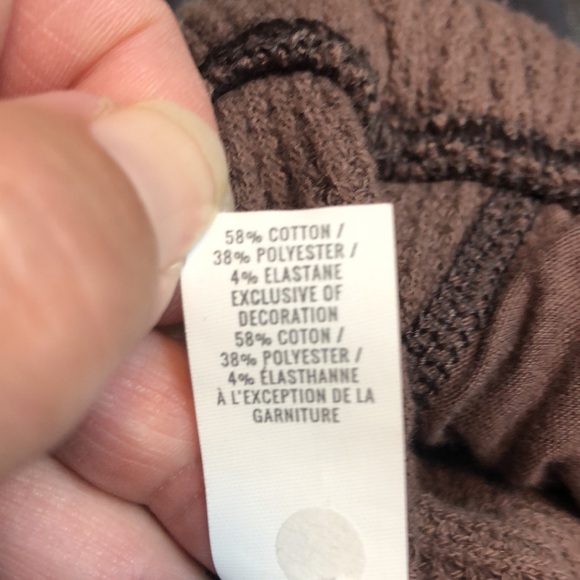 Aerie Waffle Joggers Women's S/P chocolate brown sweat pants thermal EUC - Picture 13 of 15